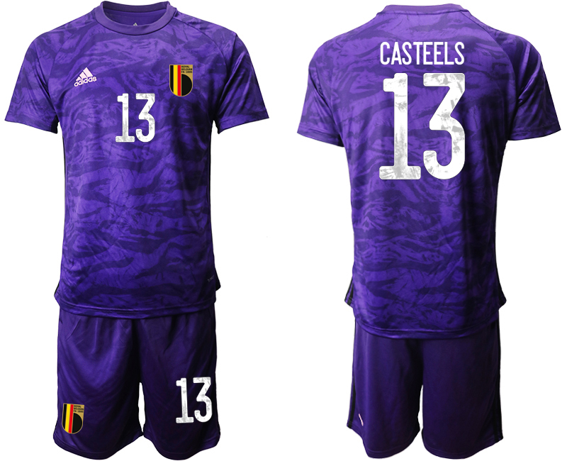 Men 2021 European Cup Belgium purple goalkeeper #13 Soccer Jerseys->belgium jersey->Soccer Country Jersey